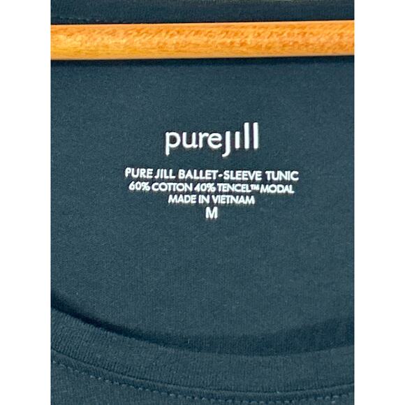 PureJill J Jill T Shirt Medium Black Ballet Sleeve Tunic - Picture 3 of 7